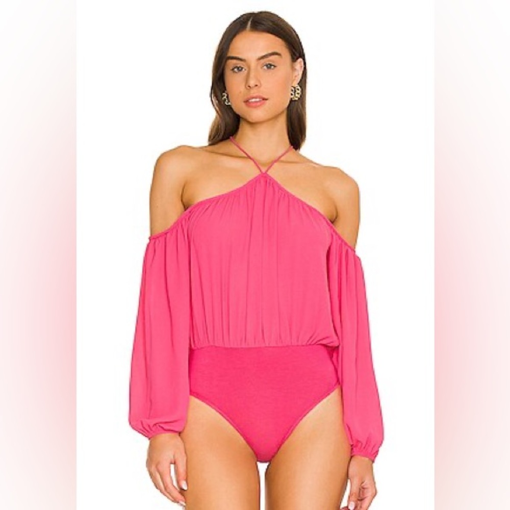 Revolve Sidney off the Shoulder Bodysuit pink XS